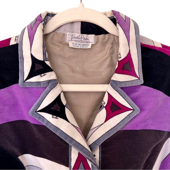 Vintage 70s Emilio Pucci Cropped Velvet Jacket/Blazer - Picture 5 of 13